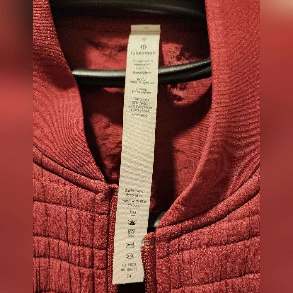 Lululemon Serene Travels Comber Reversible Jacket Mauve Womens 6 Bomber Style - Picture 10 of 11